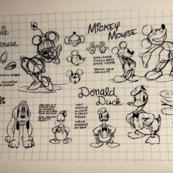 Disney Sketch Book Drawing Rectangular Platter Mickey Mouse 90th - Picture 2 of 7